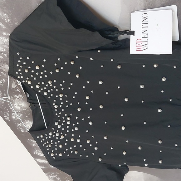 NWT Red Valentino Black pearl beaded dress - Picture 4 of 8